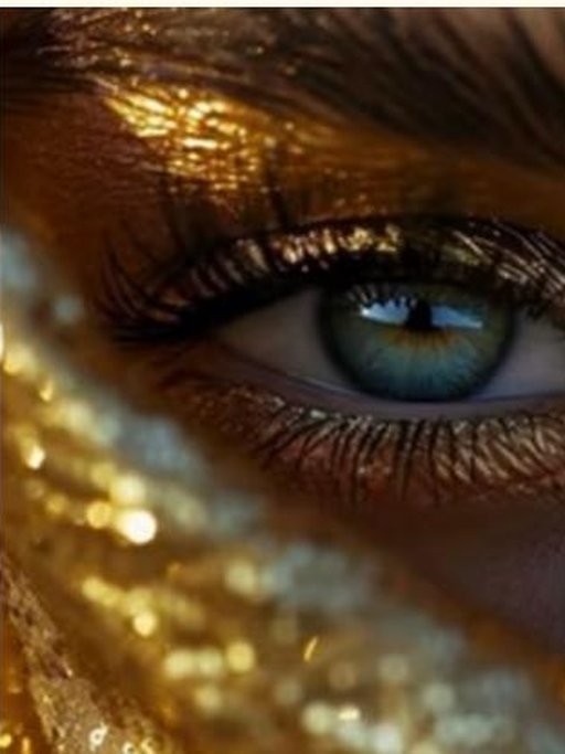 Golden gaze portrait detail